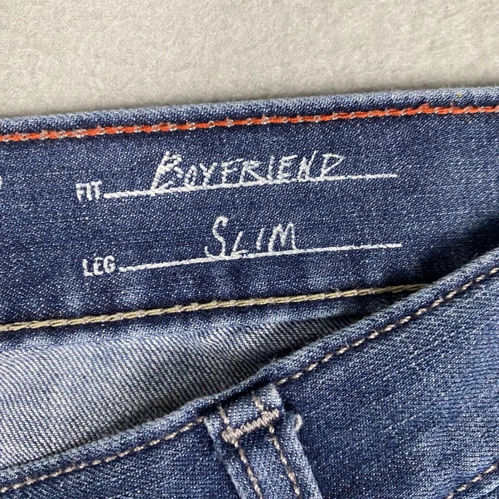 Eddie Bauer Specially Dyed Womens Boyfriend Jeans Slim‎ Leg Medium Wash Size 12